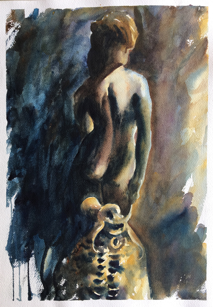 Nautilus, after Web Gilbert, 39 x 27cm, Watercolour on paper, 2016.